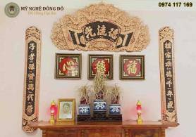 Cuốn thư câu đối bằng đồng cho ban thờ 1m55